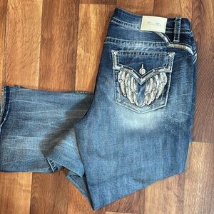 Miss Me Women's Boot Cut Jeans with Winged Pocket Design